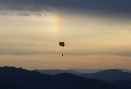 Larry Dennis and Rainbow over Eagle Rock